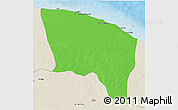 Political 3D Map of Surt (Sirte), shaded relief outside