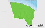 Political 3D Map of Surt (Sirte), single color outside