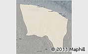 Shaded Relief 3D Map of Surt (Sirte), darken, semi-desaturated