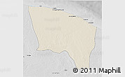 Shaded Relief 3D Map of Surt (Sirte), desaturated