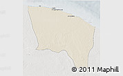 Shaded Relief 3D Map of Surt (Sirte), lighten, semi-desaturated
