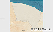 Shaded Relief 3D Map of Surt (Sirte), satellite outside
