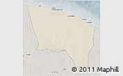Shaded Relief 3D Map of Surt (Sirte), semi-desaturated