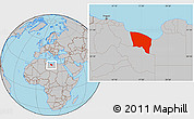 Gray Location Map of Surt (Sirte)