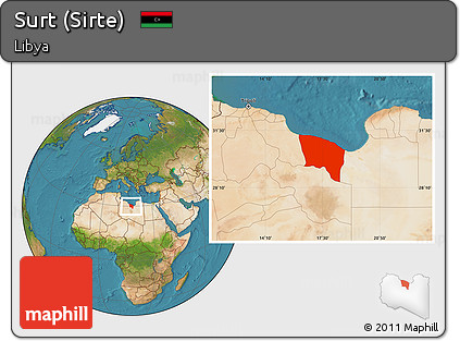 Satellite Location Map of Surt (Sirte)