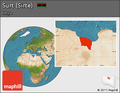 Satellite Location Map of Surt (Sirte)