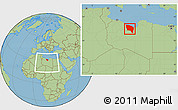 Savanna Style Location Map of Surt (Sirte), within the entire country