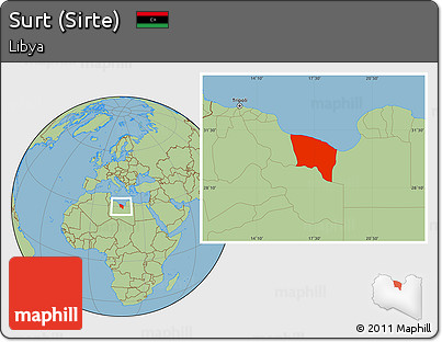 Savanna Style Location Map of Surt (Sirte)