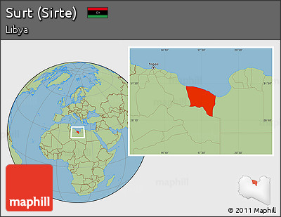 Savanna Style Location Map of Surt (Sirte)