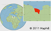 Savanna Style Location Map of Surt (Sirte)