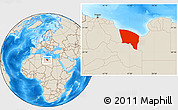Shaded Relief Location Map of Surt (Sirte)