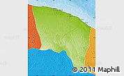 Physical Map of Surt (Sirte), political outside