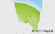 Physical Map of Surt (Sirte), single color outside
