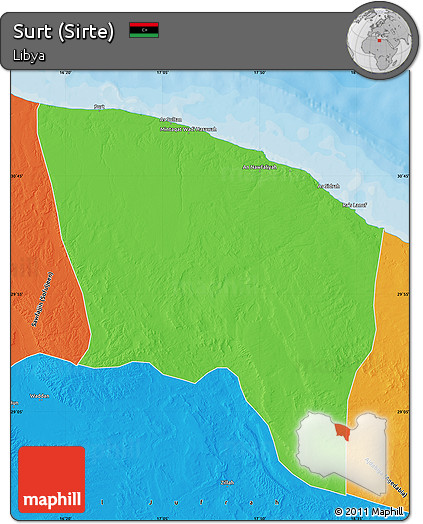 Political Map of Surt (Sirte)