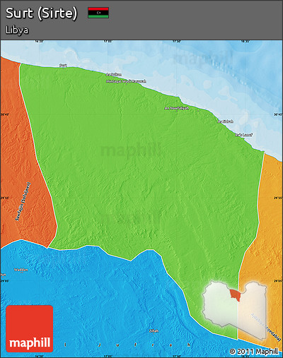 Political Map of Surt (Sirte)