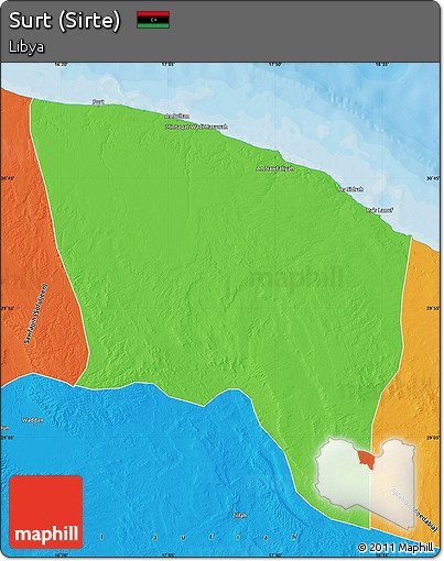 Political Map of Surt (Sirte)