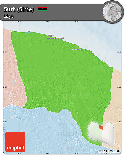 Political Map of Surt (Sirte), lighten