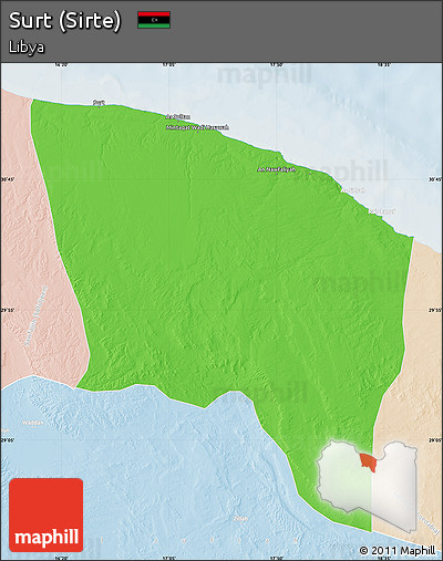 Political Map of Surt (Sirte), lighten
