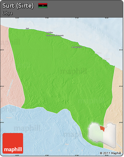 Political Map of Surt (Sirte), lighten
