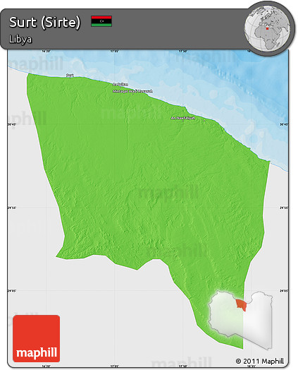Political Map of Surt (Sirte), single color outside