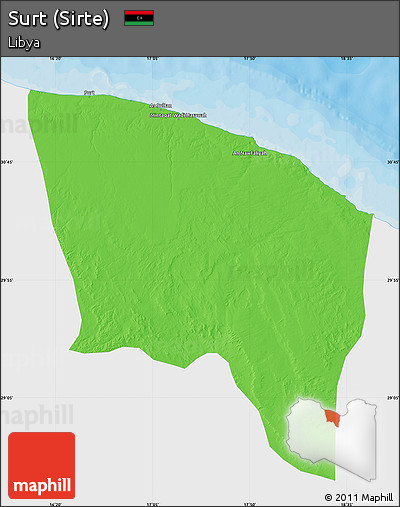 Political Map of Surt (Sirte), single color outside