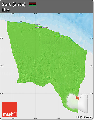 Political Map of Surt (Sirte), single color outside