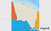 Shaded Relief Map of Surt (Sirte), political outside