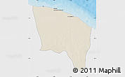 Shaded Relief Map of Surt (Sirte), single color outside