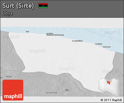 Gray Panoramic Map of Surt (Sirte)