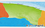 Physical Panoramic Map of Surt (Sirte), political outside