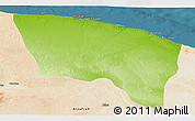Physical Panoramic Map of Surt (Sirte), satellite outside