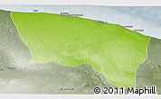 Physical Panoramic Map of Surt (Sirte), semi-desaturated