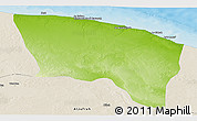Physical Panoramic Map of Surt (Sirte), shaded relief outside
