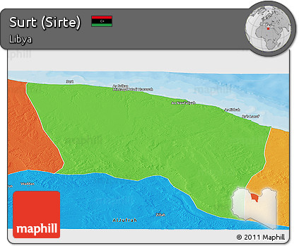 Political Panoramic Map of Surt (Sirte)