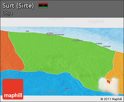 Political Panoramic Map of Surt (Sirte)