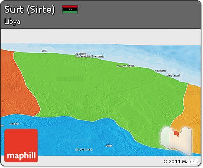 Political Panoramic Map of Surt (Sirte)