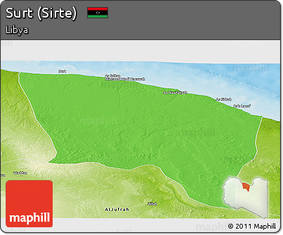 Political Panoramic Map of Surt (Sirte), physical outside