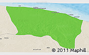 Political Panoramic Map of Surt (Sirte), shaded relief outside