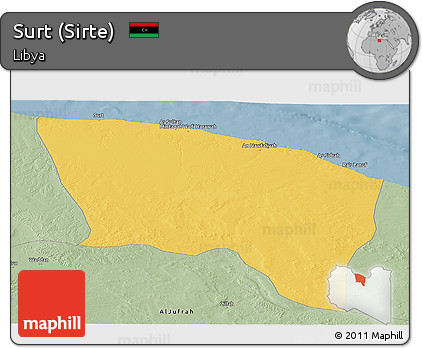 Savanna Style Panoramic Map of Surt (Sirte)