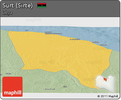 Savanna Style Panoramic Map of Surt (Sirte)