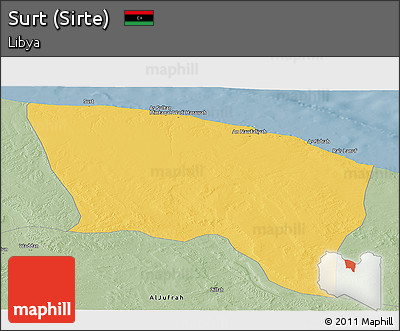 Savanna Style Panoramic Map of Surt (Sirte)
