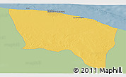 Savanna Style Panoramic Map of Surt (Sirte), single color outside