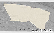 Shaded Relief Panoramic Map of Surt (Sirte), darken, desaturated