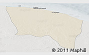 Shaded Relief Panoramic Map of Surt (Sirte), lighten, semi-desaturated