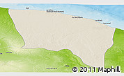Shaded Relief Panoramic Map of Surt (Sirte), physical outside