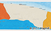 Shaded Relief Panoramic Map of Surt (Sirte), political outside