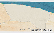 Shaded Relief Panoramic Map of Surt (Sirte), satellite outside