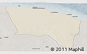 Shaded Relief Panoramic Map of Surt (Sirte), semi-desaturated
