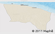 Shaded Relief Panoramic Map of Surt (Sirte), single color outside