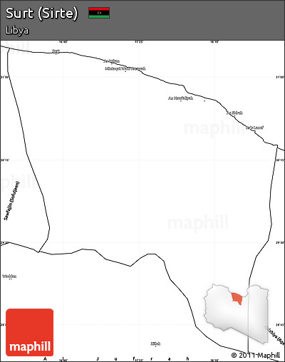Blank Simple Map of Surt (Sirte)
